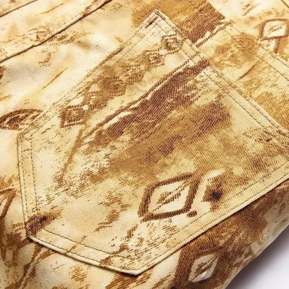 New Mens Painted Designer Slim Fit Jeans Multiple Sizes - Picture 5 of 5